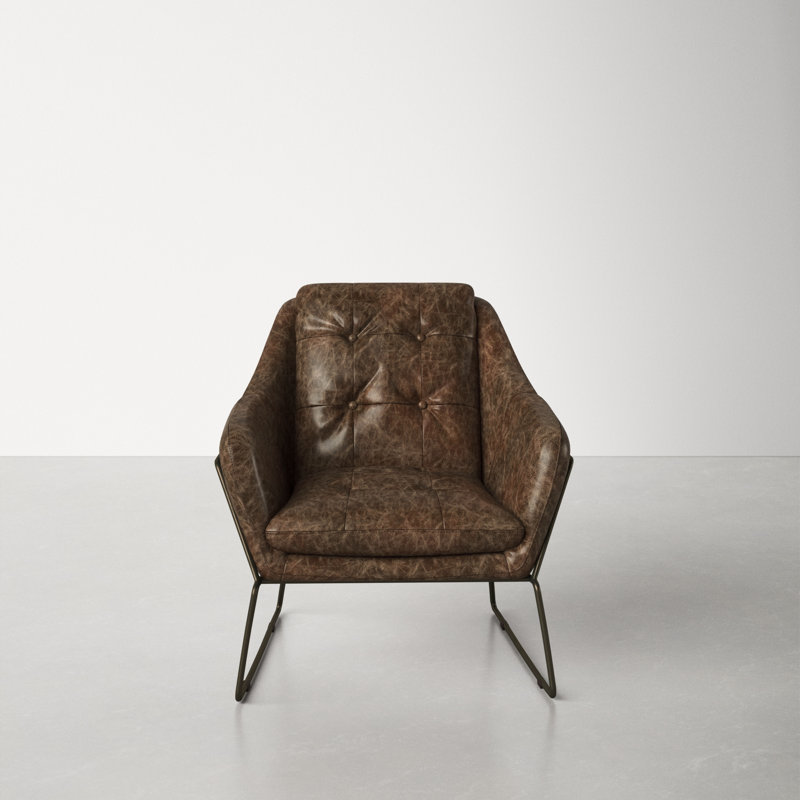 Genuine Leather Lounge Chair & Reviews AllModern